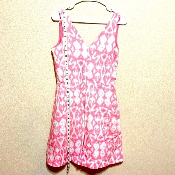 Gap 100% LINEN Pink White Dress Size 4 - Picture 9 of 12